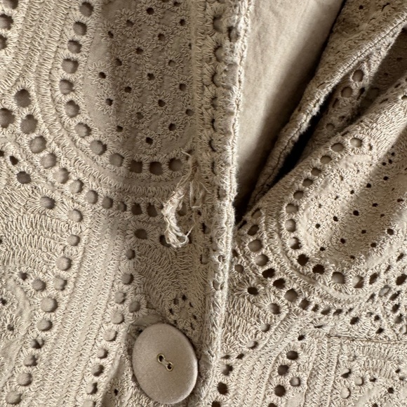 FARM Rio Beige Eyelet Jacket - Picture 3 of 4
